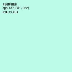 #BBFBE8 - Ice Cold Color Image
