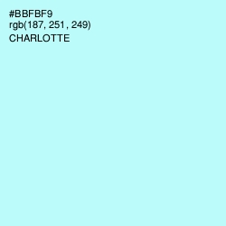 #BBFBF9 - Charlotte Color Image