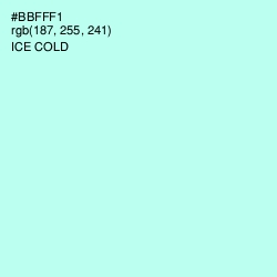 #BBFFF1 - Ice Cold Color Image