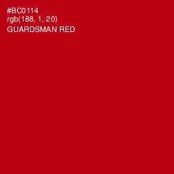 #BC0114 - Guardsman Red Color Image