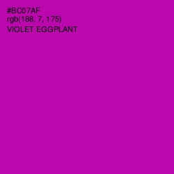 #BC07AF - Violet Eggplant Color Image