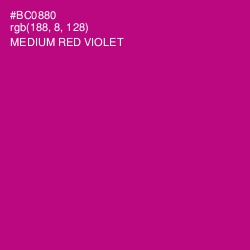 #BC0880 - Medium Red Violet Color Image