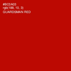 #BC0A03 - Guardsman Red Color Image