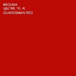 #BC0A04 - Guardsman Red Color Image