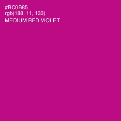 #BC0B85 - Medium Red Violet Color Image