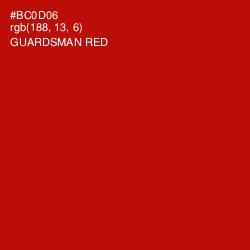 #BC0D06 - Guardsman Red Color Image
