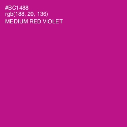 #BC1488 - Medium Red Violet Color Image