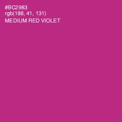 #BC2983 - Medium Red Violet Color Image