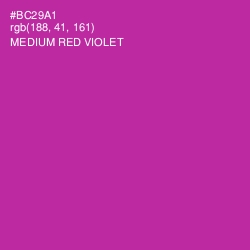 #BC29A1 - Medium Red Violet Color Image