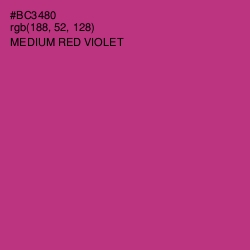 #BC3480 - Medium Red Violet Color Image
