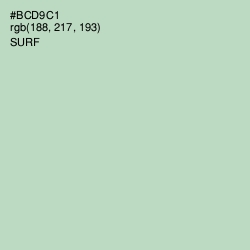 #BCD9C1 - Surf Color Image