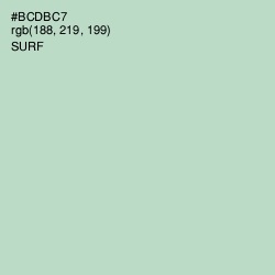 #BCDBC7 - Surf Color Image