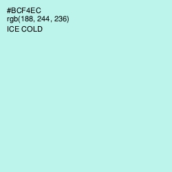 #BCF4EC - Ice Cold Color Image