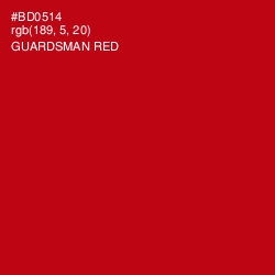 #BD0514 - Guardsman Red Color Image