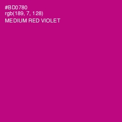 #BD0780 - Medium Red Violet Color Image