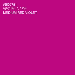 #BD0781 - Medium Red Violet Color Image