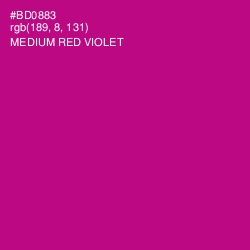 #BD0883 - Medium Red Violet Color Image