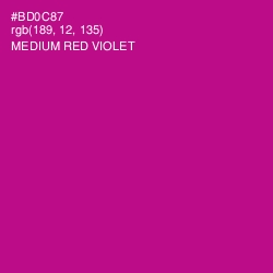 #BD0C87 - Medium Red Violet Color Image