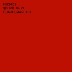 #BD0F02 - Guardsman Red Color Image