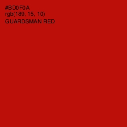 #BD0F0A - Guardsman Red Color Image