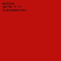 #BD0F0B - Guardsman Red Color Image