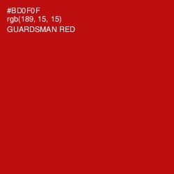 #BD0F0F - Guardsman Red Color Image
