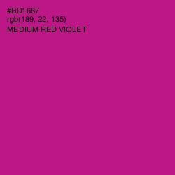 #BD1687 - Medium Red Violet Color Image