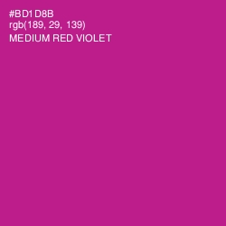 #BD1D8B - Medium Red Violet Color Image