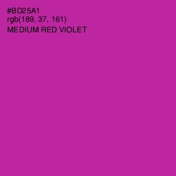 #BD25A1 - Medium Red Violet Color Image