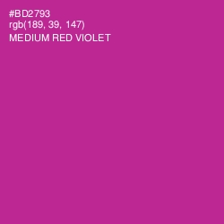 #BD2793 - Medium Red Violet Color Image