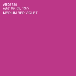 #BD3789 - Medium Red Violet Color Image