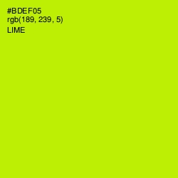 #BDEF05 - Lime Color Image