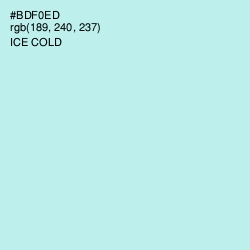 #BDF0ED - Ice Cold Color Image