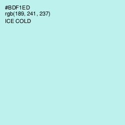 #BDF1ED - Ice Cold Color Image