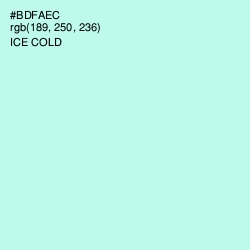 #BDFAEC - Ice Cold Color Image