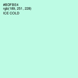 #BDFBE4 - Ice Cold Color Image