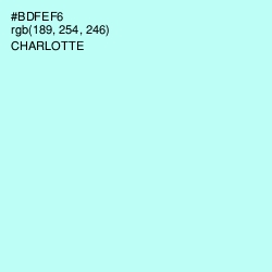 #BDFEF6 - Charlotte Color Image
