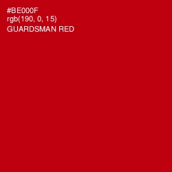 #BE000F - Guardsman Red Color Image