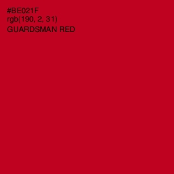 #BE021F - Guardsman Red Color Image