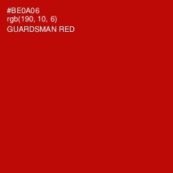 #BE0A06 - Guardsman Red Color Image