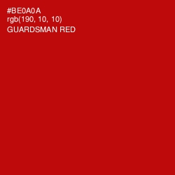 #BE0A0A - Guardsman Red Color Image