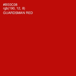 #BE0C08 - Guardsman Red Color Image