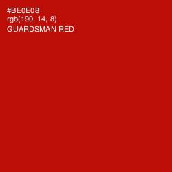 #BE0E08 - Guardsman Red Color Image