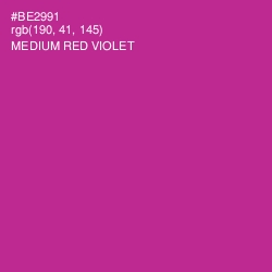 #BE2991 - Medium Red Violet Color Image