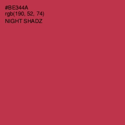 #BE344A - Night Shadz Color Image