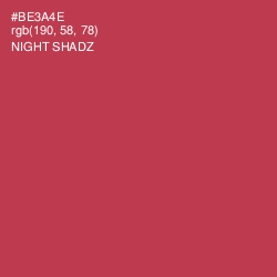 #BE3A4E - Night Shadz Color Image