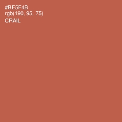 #BE5F4B - Crail Color Image
