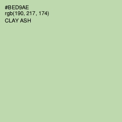 #BED9AE - Clay Ash Color Image