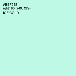 #BEF9E5 - Ice Cold Color Image