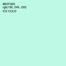 #BEF9E6 - Ice Cold Color Image